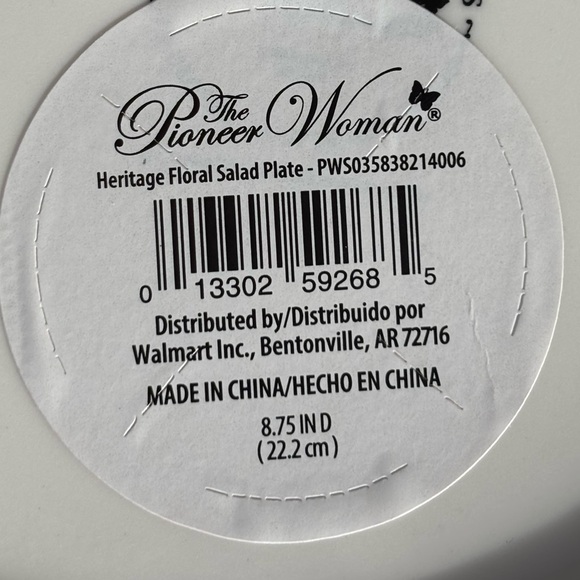 Pioneer Woman Blue Heritage Floral Salad Plate Size 8.75” - Picture 3 of 4